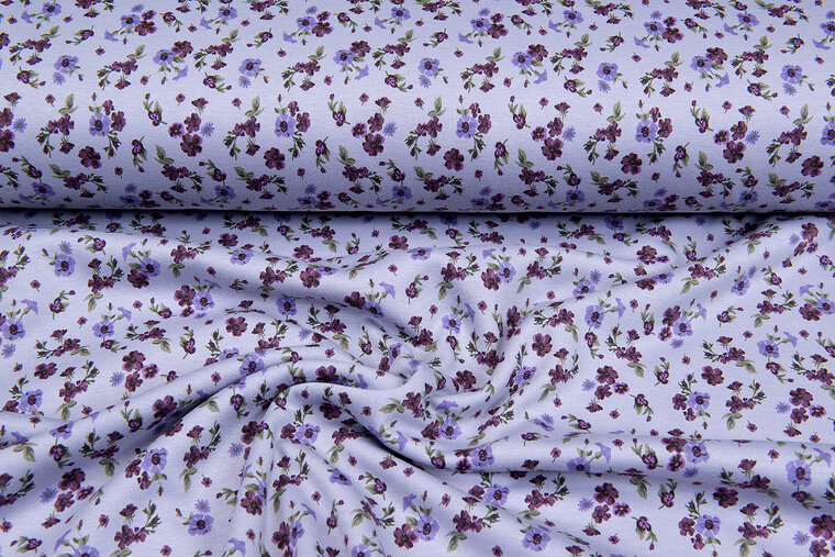 Alpenfleece bedrukt flowers lilac