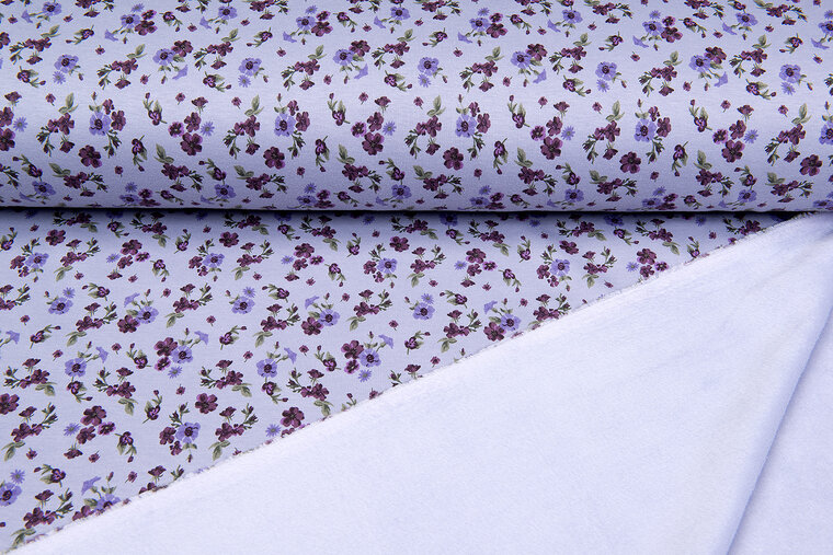 Alpenfleece bedrukt flowers lilac