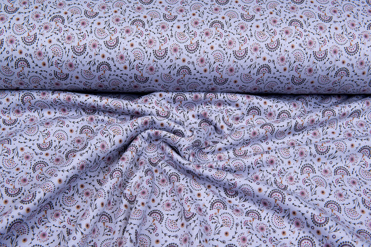 Alpenfleece bedrukt little flower lilac