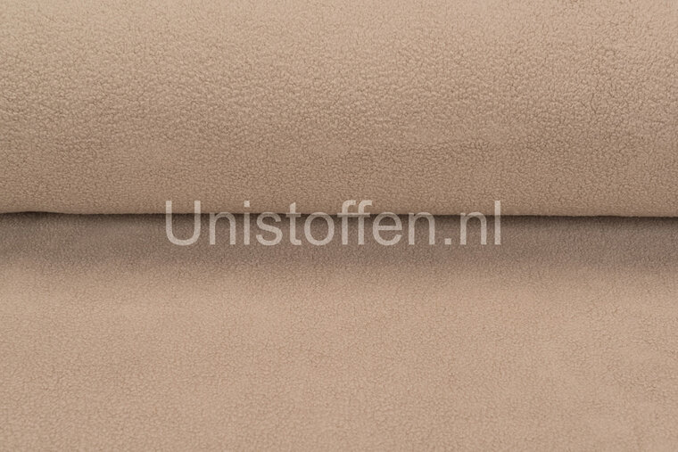 Katoenen Fleece donkerzand