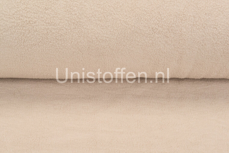 Katoenen Fleece zand