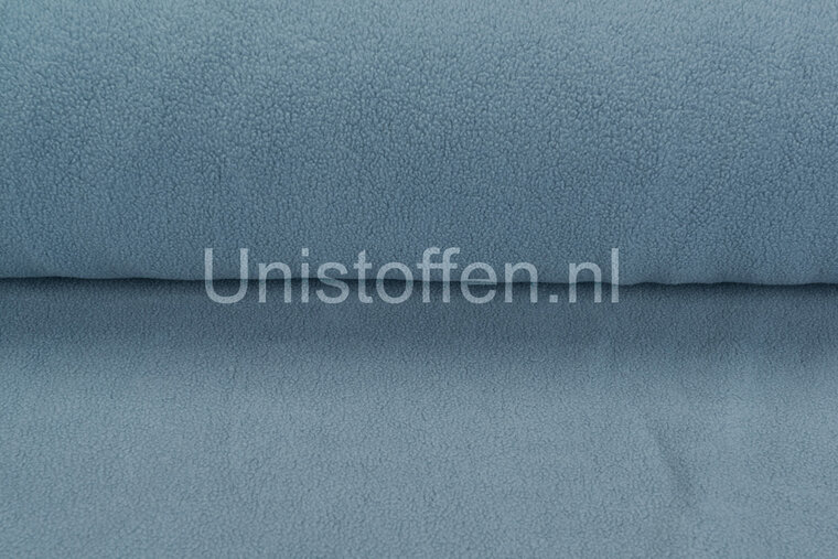 Katoenen Fleece metaal blauw