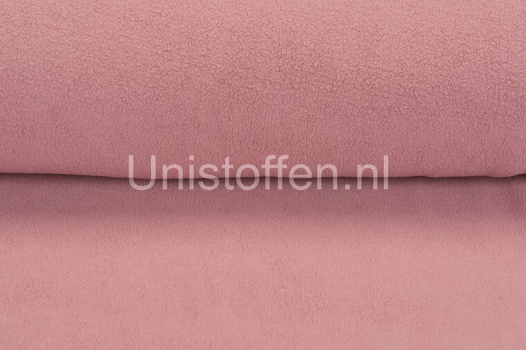 Katoenen Fleece oud roze