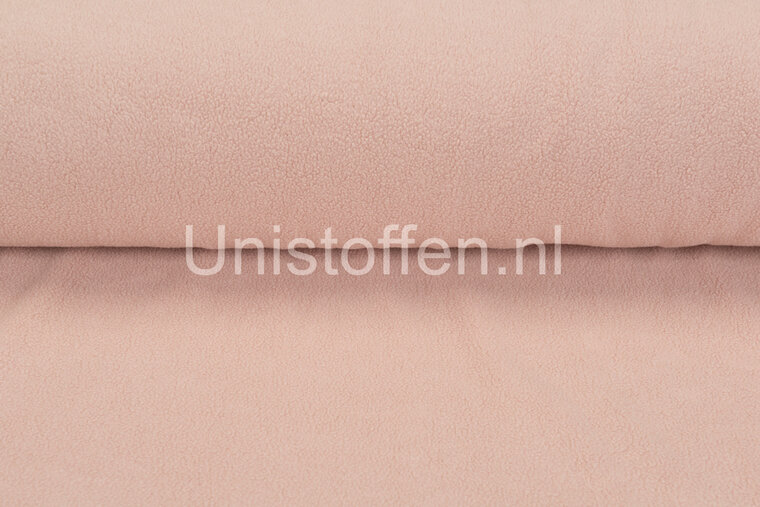 Katoenen Fleece licht zalm