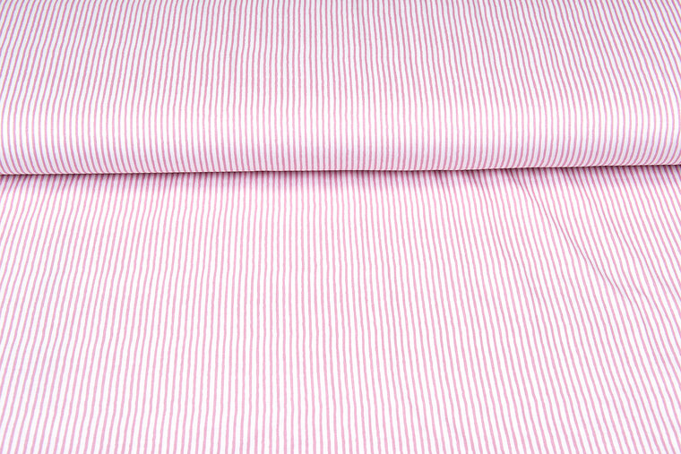 Viscose jersey bedrukt stripes wit-roze