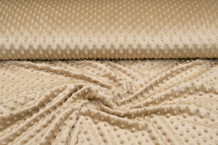 Minky fleece beige-goud