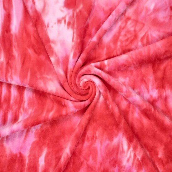 Alpenfleece Tie Dye rood-pink