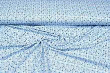 Katoenen Tricot bedrukt fantasy mint-blauw