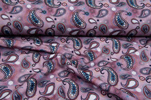 Softshell bedrukt paisley oudroze