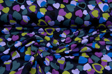 Alpenfleece bedrukt hearts violett