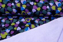 Alpenfleece bedrukt hearts violett