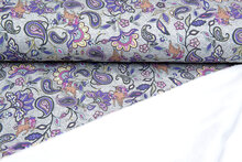 Alpenfleece bedrukt paisley unicorn grijs-wit