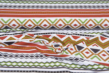 French Terry bedrukt ikat stripes terra