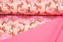 Softshell bedrukt horse with hearts roze