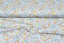 Katoenen Tricot bedrukt little floral wit