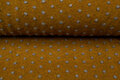 Boiled wool fluffy small dots okergeel-grijs