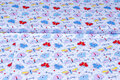 Katoen Poplin bedrukt butterfly wit-blauw