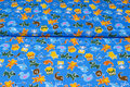 Katoen Poplin bedrukt cute animals blauw